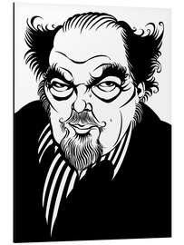 Tableau en aluminium Caricature of Sir Peter Hall, Theatre and Film Director