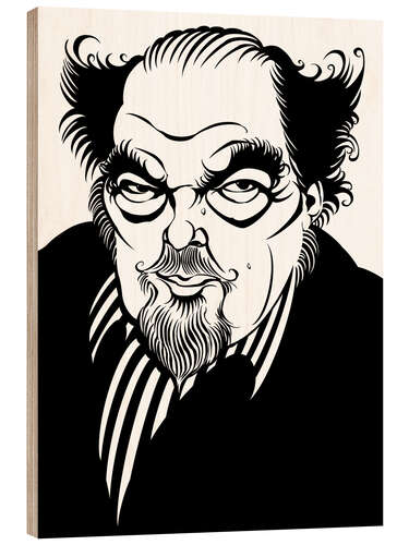 Wood print Caricature of Sir Peter Hall, Theatre and Film Director