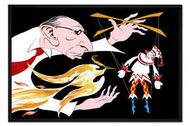 Gerahmter Kunstdruck Karikatur von Igor Stravinsky, Komponist