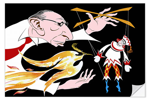 Selvklæbende plakat Caricature of Igor Stravinsky, Composer