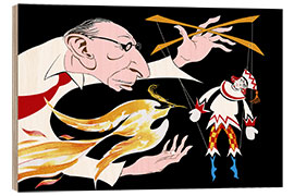 Holzbild Karikatur von Igor Stravinsky, Komponist