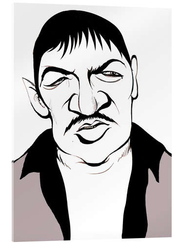 Acrylglasbild Karikatur von Rainer Werner Fassbinder, Deutscher Regisseur