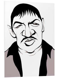 Foam board print Caricature of Rainer Werner Fassbinder, German Film-Maker