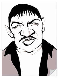 Selvklæbende plakat Caricature of Rainer Werner Fassbinder, German Film-Maker