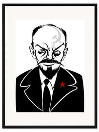 Gerahmter Kunstdruck Karikatur von Wladimir Iljitsch Lenin, Politiker