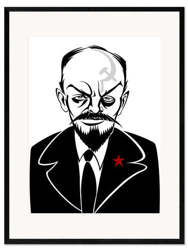 Inramat konsttryck Caricature of Wladimir Iljitsch Lenin, Politician