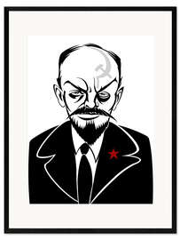 Impressão artística com moldura Caricature of Wladimir Iljitsch Lenin, Politician