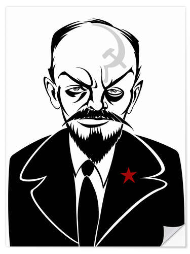 Wandsticker Karikatur von Wladimir Iljitsch Lenin, Politiker