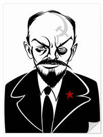 Selvklæbende plakat Caricature of Wladimir Iljitsch Lenin, Politician