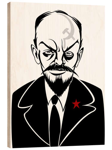 Obraz na drewnie Caricature of Wladimir Iljitsch Lenin, Politician