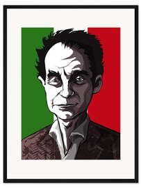 Gerahmter Kunstdruck Italo Calvino, Schriftsteller