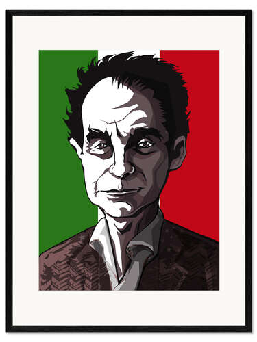 Gerahmter Kunstdruck Italo Calvino, Schriftsteller