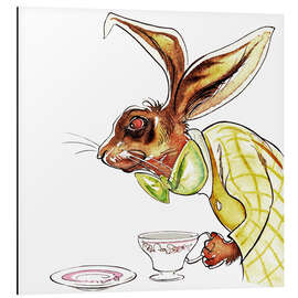 Stampa su alluminio The March Hare, Lewis Carroll, "Alice's Adventures in Wonderland"