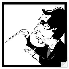 Selvklæbende plakat Caricature of Riccardo Muti, Conductor