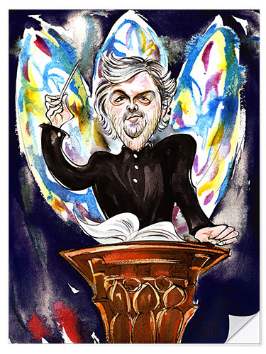 Selvklebende plakat Caricature of James MacMillan, Composer and Conductor