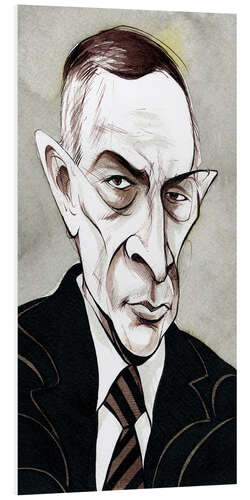 Tableau en PVC Caricature of Sergei Rachmaninov, Composer