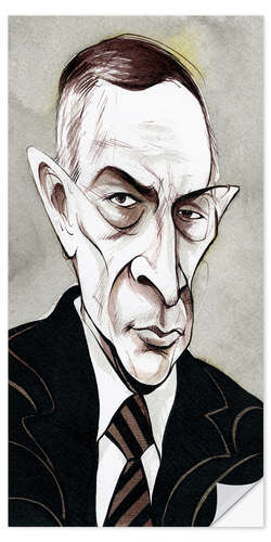 Selvklebende plakat Caricature of Sergei Rachmaninov, Composer