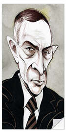 Muursticker Caricature of Sergei Rachmaninov, Composer