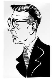 Akryylilasitaulu Caricature of Dmitri Shostakovich, composer