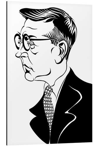 Tableau en aluminium Caricature of Dmitri Shostakovich, composer