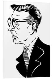 Foam board print Caricature of Dmitri Shostakovich, composer