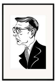 Gerahmter Kunstdruck Karikatur von Dmitri Shostakovich, Komponist