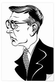 Selvklebende plakat Caricature of Dmitri Shostakovich, composer