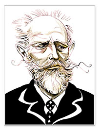 Plakat Caricature of Pyotr Ilyich Tchaikovsky, Composer