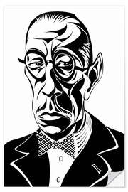 Selvklæbende plakat Caricature of Igor Stravinsky, composer