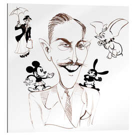 Gallery print Caricature of Walt Disney with His Cartoon Characters