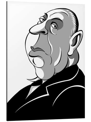 Alumiinitaulu Caricature of Alfred Hitchcock, Director