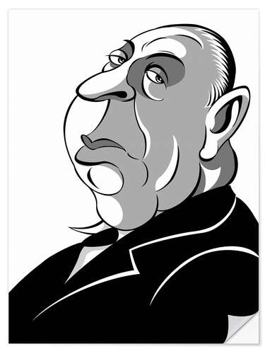 Naklejka na ścianę Caricature of Alfred Hitchcock, Director