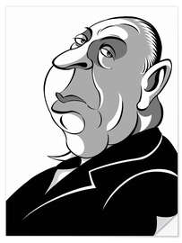 Sisustustarra Caricature of Alfred Hitchcock, Director