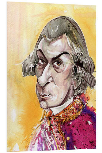 Tableau en PVC Caricature de Wolfgang Amadeus Mozart, compositeur