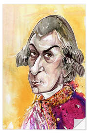 Wall sticker Caricature of Wolfgang Amadeus Mozart, Composer