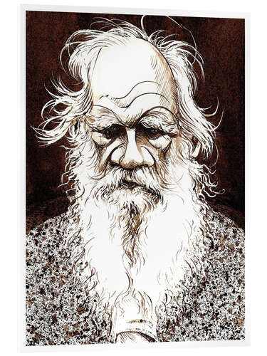 Acrylglasbild Karikatur von Leo N. Tolstoi