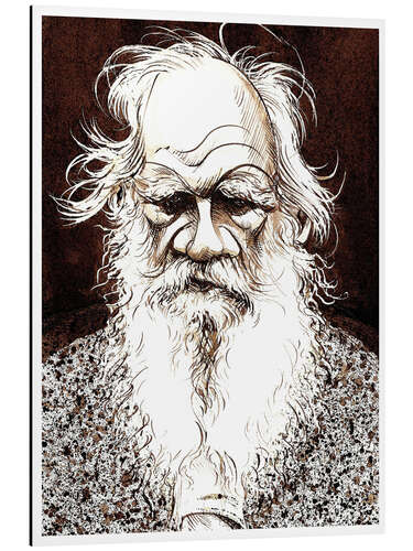 Aluminiumtavla Karikatyr av Lev N. Tolstoj