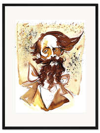 Gerahmter Kunstdruck Karikatur von Charles Dickens