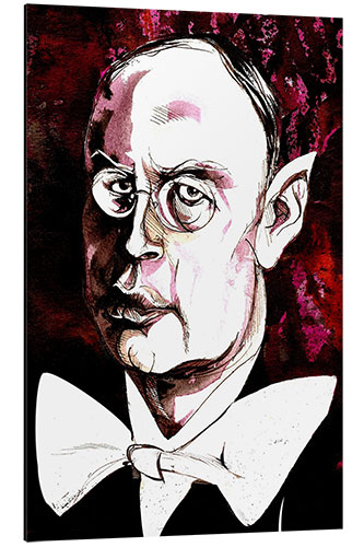 Tableau en aluminium Caricature by Sergei Prokofiev, composer