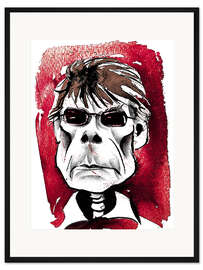 Gerahmter Kunstdruck Karikatur von Stephen King, Schriftsteller