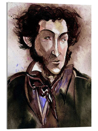 Galleritryck Caricature of Alexander Pushkin, Poet and Writer