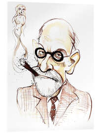 Acrylglas print Caricature of Sigmund Freud