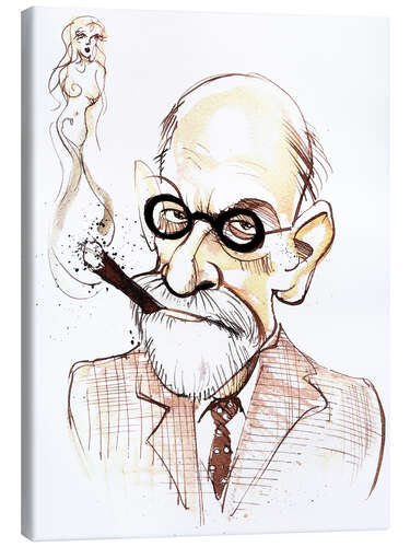 Tableau sur toile Caricature of Sigmund Freud