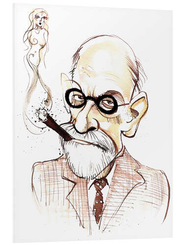 Foam board print Caricature of Sigmund Freud