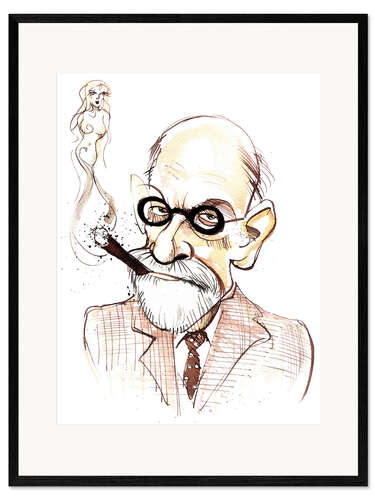 Framed art print Caricature of Sigmund Freud