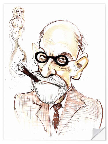 Naklejka na ścianę Caricature of Sigmund Freud