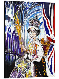 Aluminium print Caricature of Queen Elizabeth II