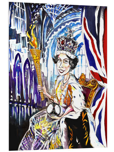 Foam board print Caricature of Queen Elizabeth II