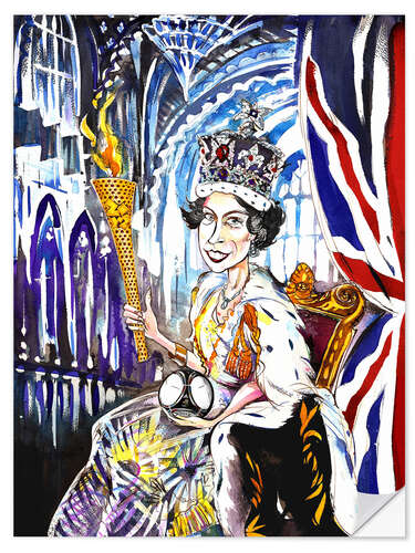 Wall sticker Caricature of Queen Elizabeth II