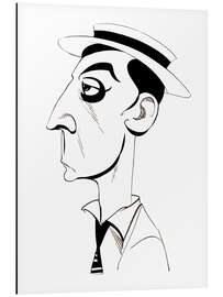 Tableau en aluminium Caricature of Buster Keaton